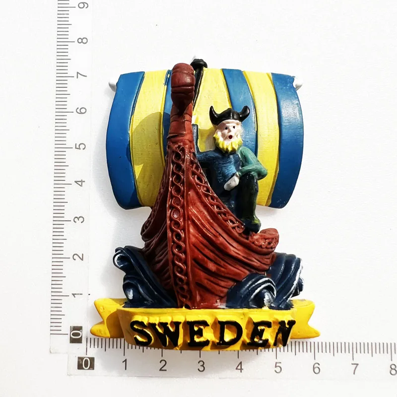 Swedish Fridge Magnets Tourist Souvenir Sweden Malmo Sverige Stockholm Travel Gift Magnetic Refrigerator Sticker Home Decoration