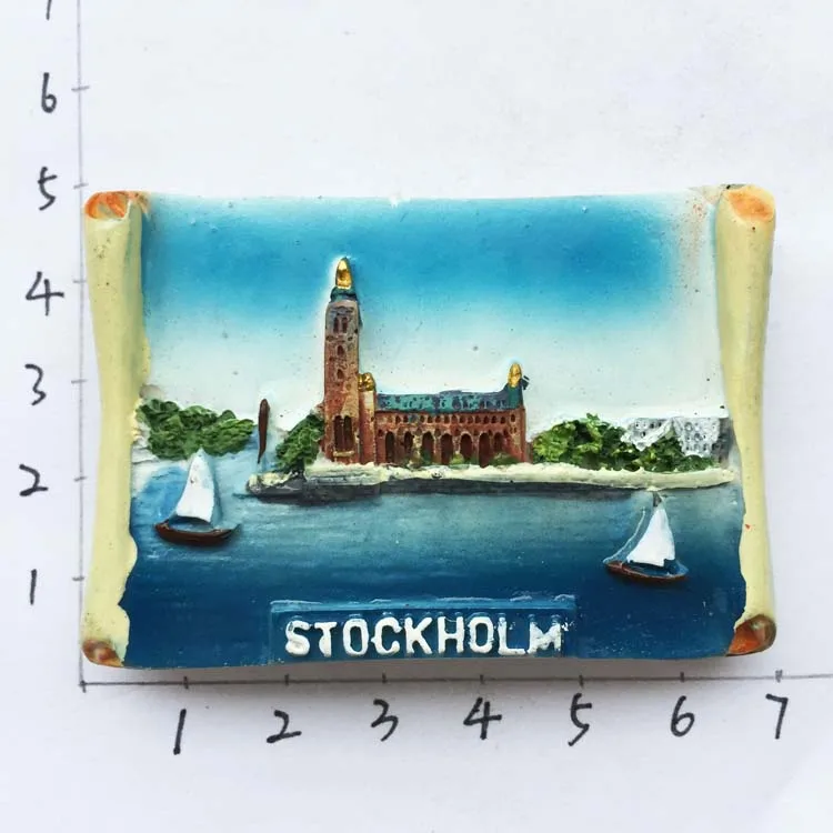 Swedish Fridge Magnets Tourist Souvenir Sweden Malmo Sverige Stockholm Travel Gift Magnetic Refrigerator Sticker Home Decoration