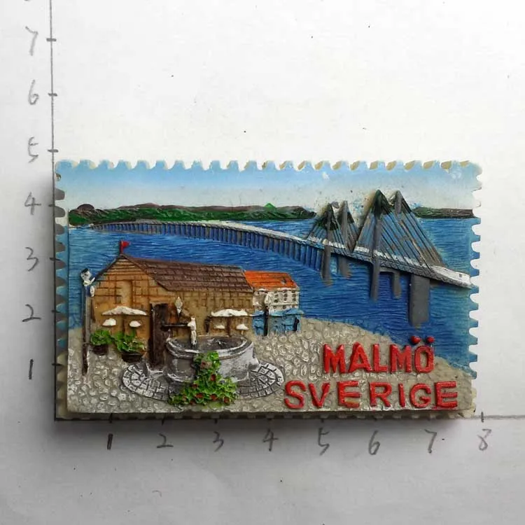 Swedish Fridge Magnets Tourist Souvenir Sweden Malmo Sverige Stockholm Travel Gift Magnetic Refrigerator Sticker Home Decoration