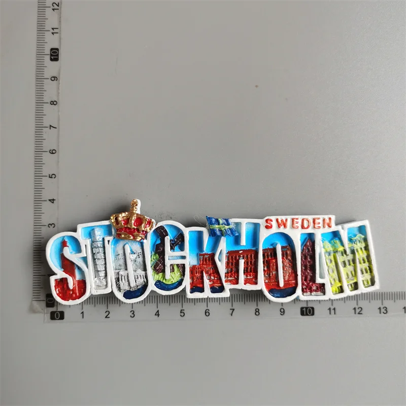 Swedish Fridge Magnets Tourist Souvenir Sweden Malmo Sverige Stockholm Travel Gift Magnetic Refrigerator Sticker Home Decoration