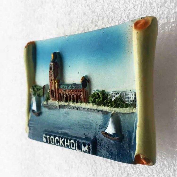 Swedish Fridge Magnets Tourist Souvenir Sweden Malmo Sverige Stockholm Travel Gift Magnetic Refrigerator Sticker Home Decoration