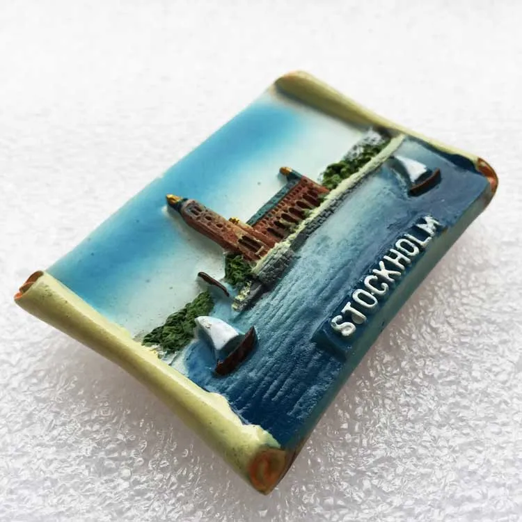 Swedish Fridge Magnets Tourist Souvenir Sweden Malmo Sverige Stockholm Travel Gift Magnetic Refrigerator Sticker Home Decoration