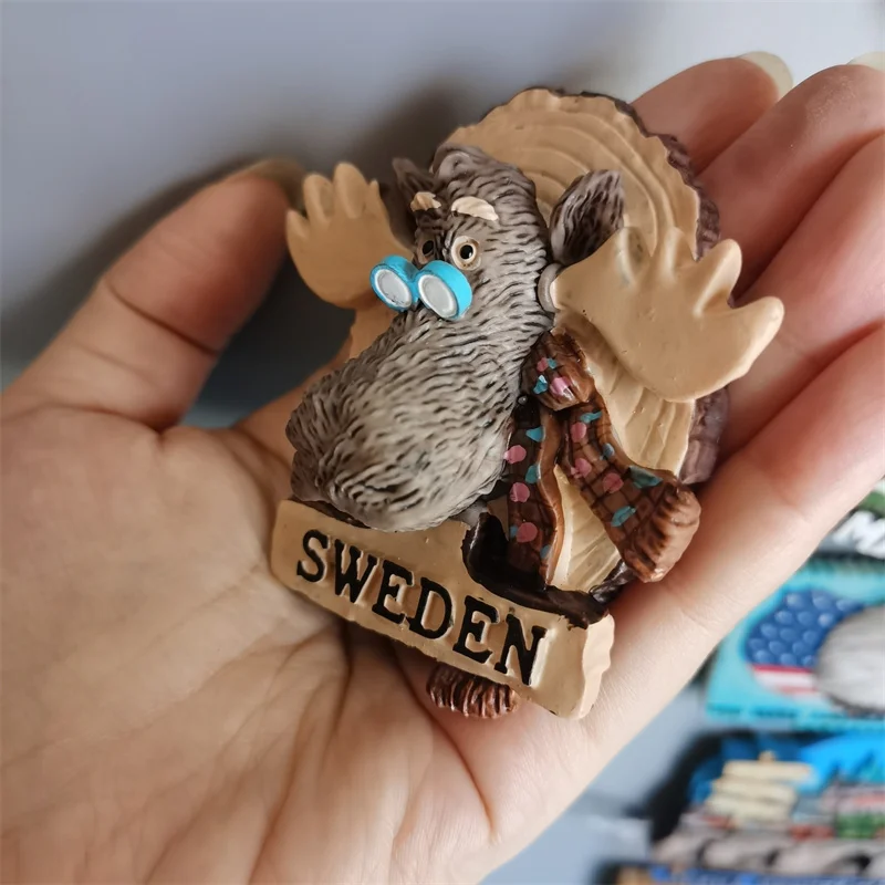 Swedish Fridge Magnets Tourist Souvenir Sweden Malmo Sverige Stockholm Travel Gift Magnetic Refrigerator Sticker Home Decoration