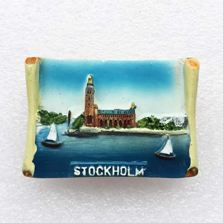 Swedish Fridge Magnets Tourist Souvenir Sweden Malmo Sverige Stockholm Travel Gift Magnetic Refrigerator Sticker Home Decoration