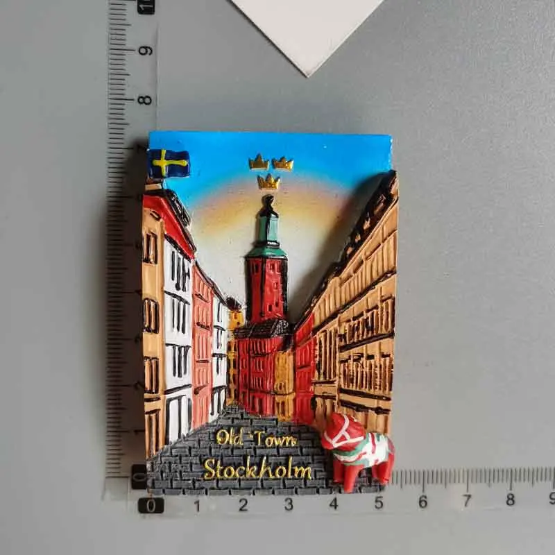 Swedish Fridge Magnets Tourist Souvenir Sweden Malmo Sverige Stockholm Travel Gift Magnetic Refrigerator Sticker Home Decoration