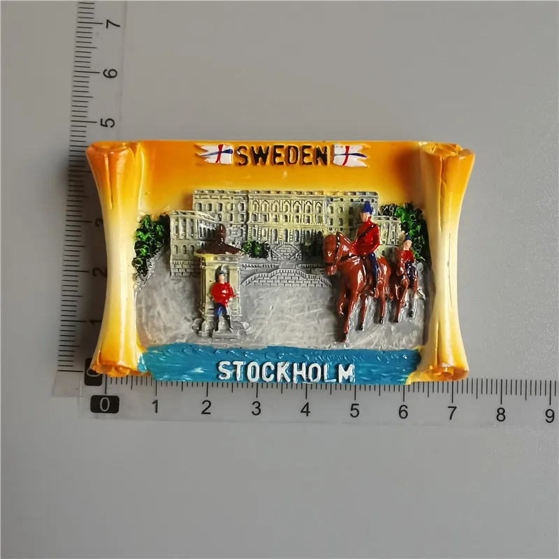 Swedish Fridge Magnets Tourist Souvenir Sweden Malmo Sverige Stockholm Travel Gift Magnetic Refrigerator Sticker Home Decoration