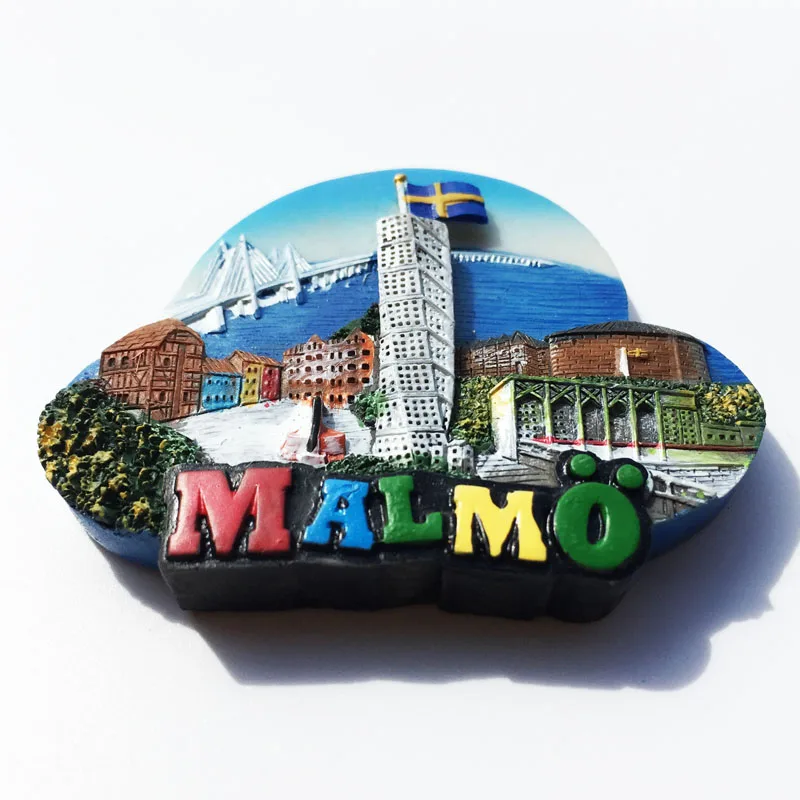 Swedish Fridge Magnets Tourist Souvenir Sweden Malmo Sverige Stockholm Travel Gift Magnetic Refrigerator Sticker Home Decoration