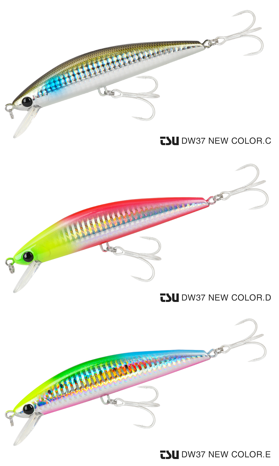 TSURINOYA 120S Sinking Minnow 12cm 40g DW37 Saltwater Hard Boat Fishing Lure Artificial Minnow Bait with Treble Hooks Wobblers