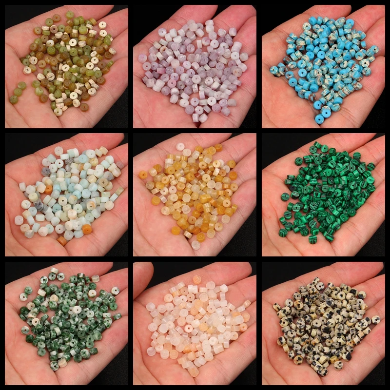 4x2mm Natural Flat Disc Round Stone Crystal Jades Spacer Beads Charm Jewelry Making Handmade Bracelet Necklace Earring Accessory