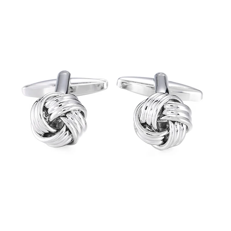 High quality French classic Cufflinks Golden silvery black blue purple twist Cuff-links Men's knot cuff button for Men jewelr