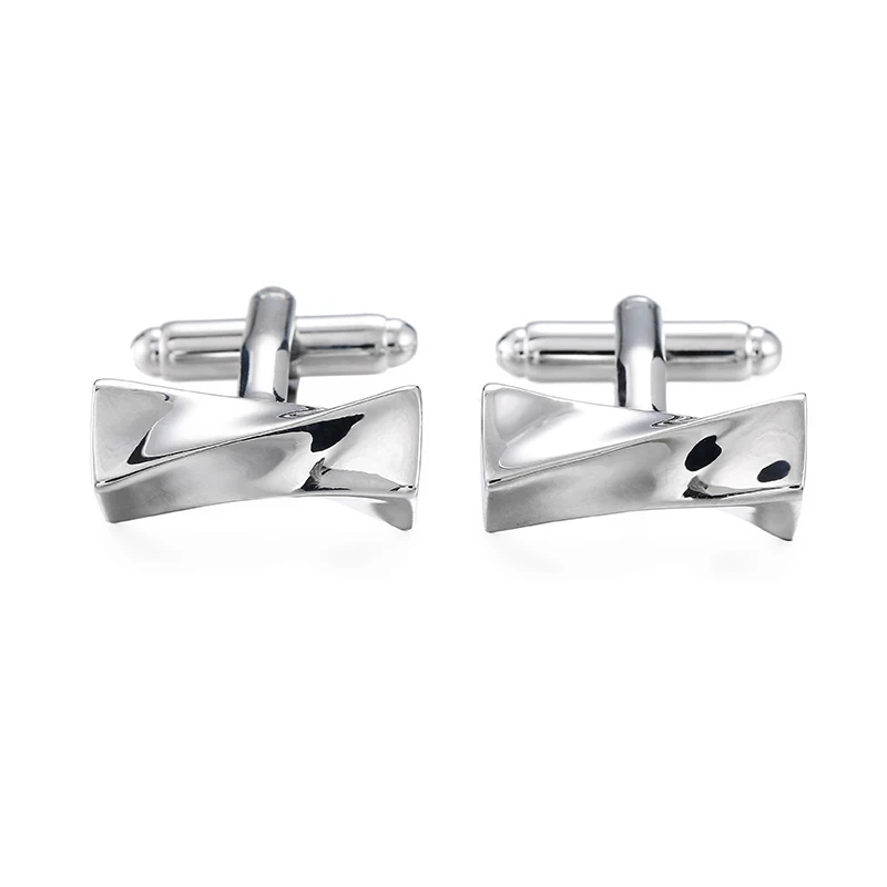 High quality French classic Cufflinks Golden silvery black blue purple twist Cuff-links Men's knot cuff button for Men jewelr
