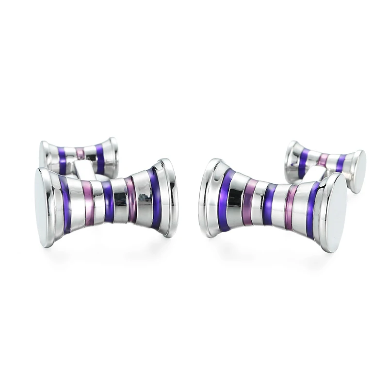 High quality French classic Cufflinks Golden silvery black blue purple twist Cuff-links Men's knot cuff button for Men jewelr