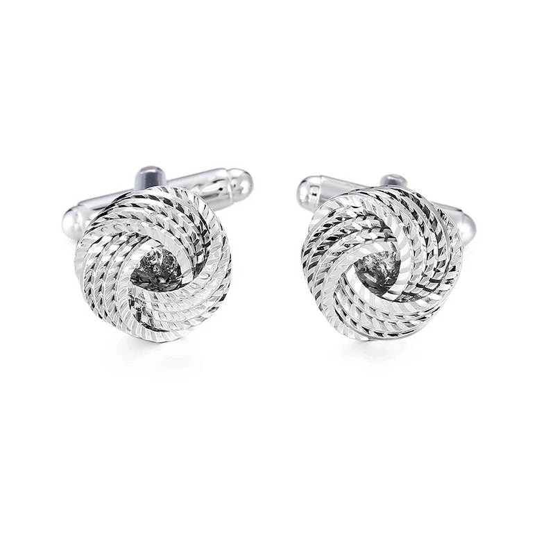 High quality French classic Cufflinks Golden silvery black blue purple twist Cuff-links Men's knot cuff button for Men jewelr