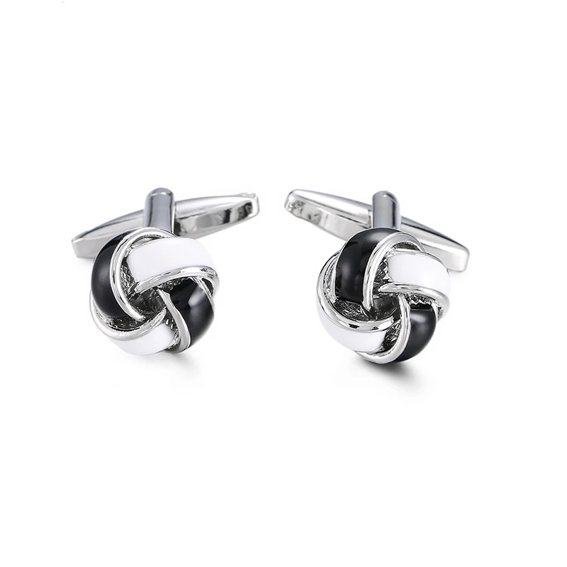High quality French classic Cufflinks Golden silvery black blue purple twist Cuff-links Men's knot cuff button for Men jewelr