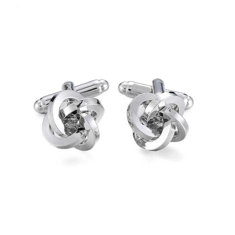 High quality French classic Cufflinks Golden silvery black blue purple twist Cuff-links Men's knot cuff button for Men jewelr
