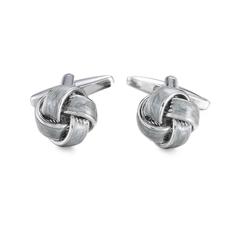 High quality French classic Cufflinks Golden silvery black blue purple twist Cuff-links Men's knot cuff button for Men jewelr