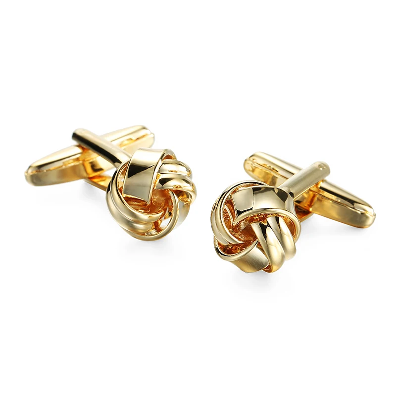 High quality French classic Cufflinks Golden silvery black blue purple twist Cuff-links Men's knot cuff button for Men jewelr