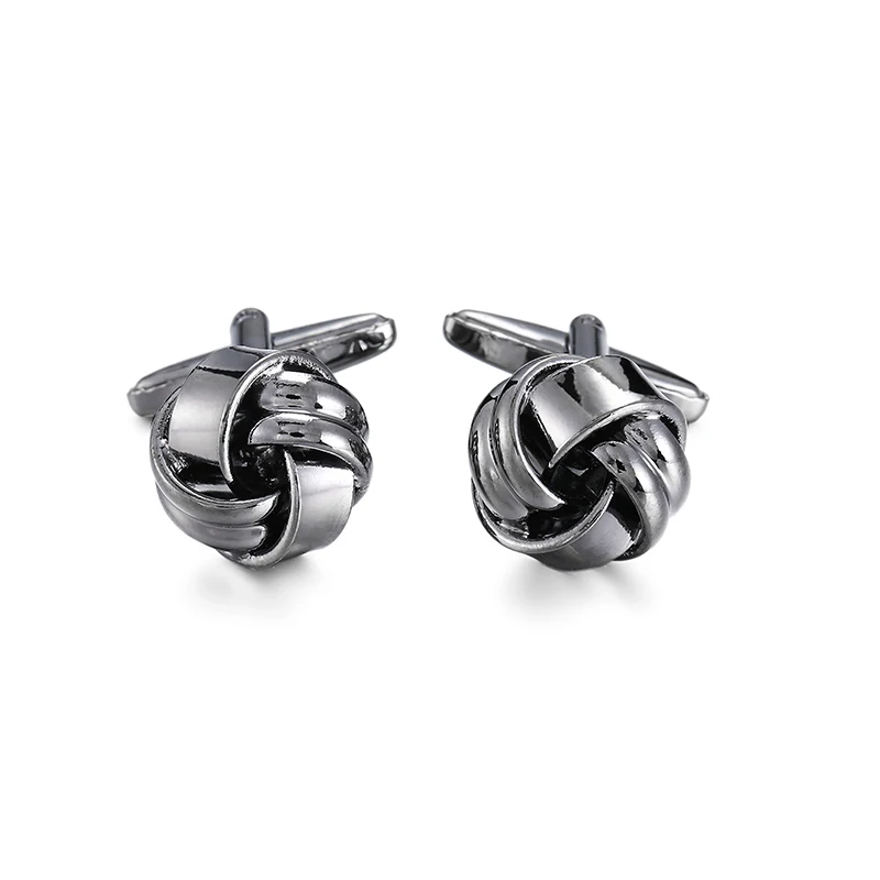 High quality French classic Cufflinks Golden silvery black blue purple twist Cuff-links Men's knot cuff button for Men jewelr