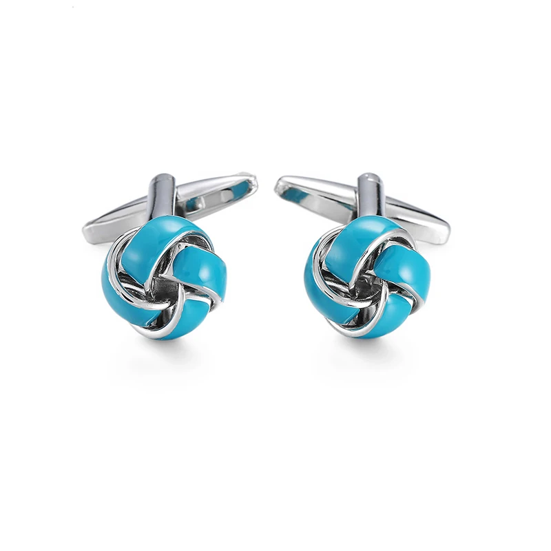 High quality French classic Cufflinks Golden silvery black blue purple twist Cuff-links Men's knot cuff button for Men jewelr