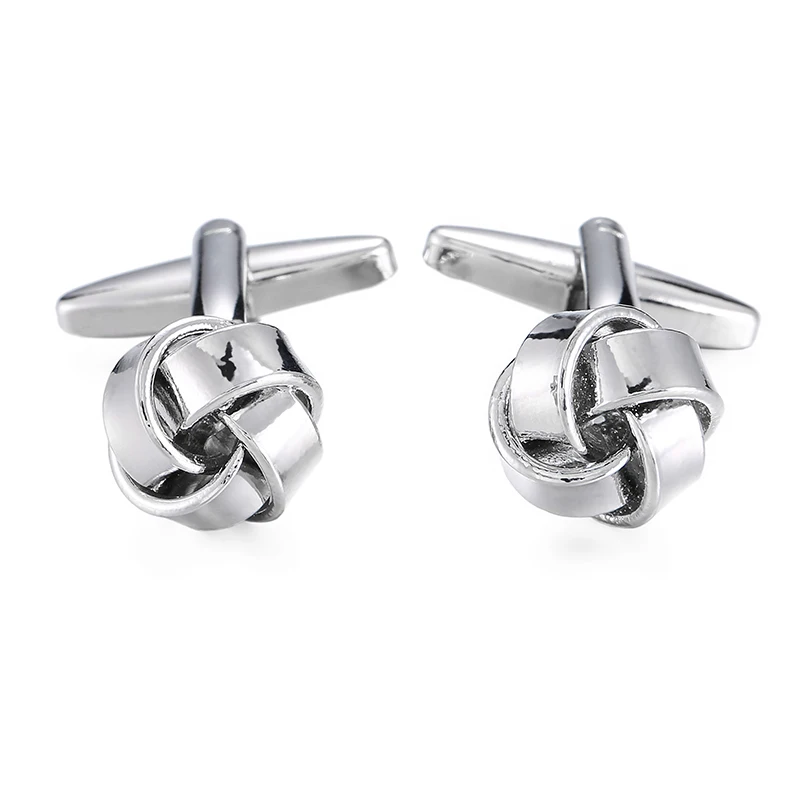High quality French classic Cufflinks Golden silvery black blue purple twist Cuff-links Men's knot cuff button for Men jewelr