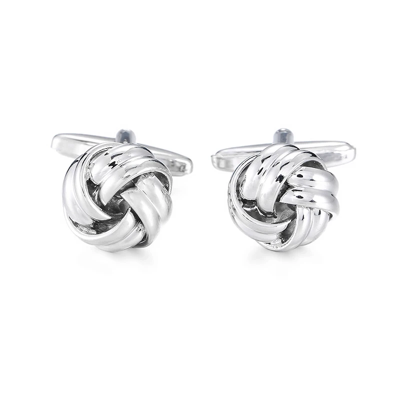 High quality French classic Cufflinks Golden silvery black blue purple twist Cuff-links Men's knot cuff button for Men jewelr