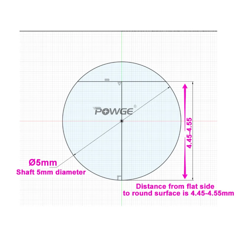 POWGE Kevinakasam ERCF V2 45# Gcr15 Steel Rod D Type Shaft Diameter 5/8mm Grind Flat Linear Round Length 100-500mm 3D Printer