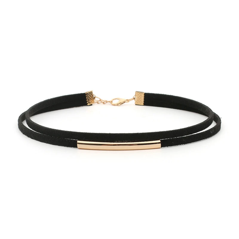 Black Velvet Punk Chokers Necklaces for Women Gothic Collar Necklaces Golden Circle Chokers Fashion Jewelry Wholesale