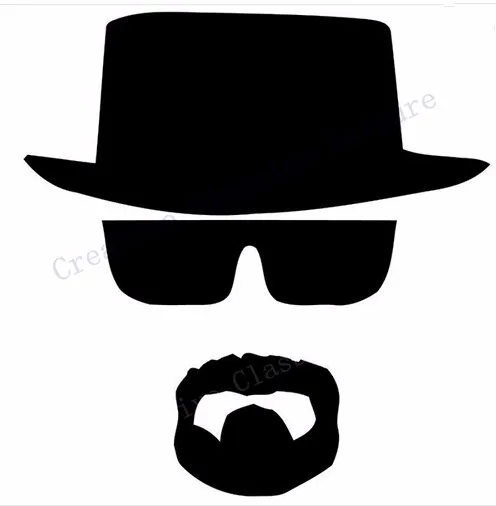 2pcs/lot Breaking Bad Heisenberg Car Vinyl Decal Sticker For Car Window Laptop Mug Cup Decoration