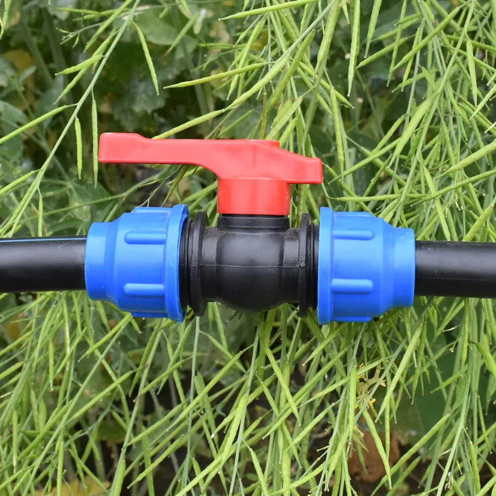 20/25/32/40/50/63mm PVC PE Tube Tap Tee Water Splitter 1/2 3/4 1" 1.25" 1.5" 2" Tee Pipe Ball Valve T-Shaped Connector 1pcs