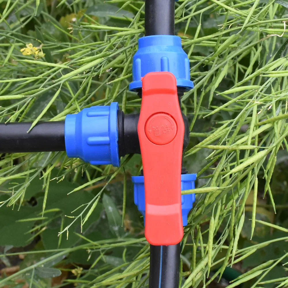 20/25/32/40/50/63mm PVC PE Tube Tap Tee Water Splitter 1/2 3/4 1" 1.25" 1.5" 2" Tee Pipe Ball Valve T-Shaped Connector 1pcs