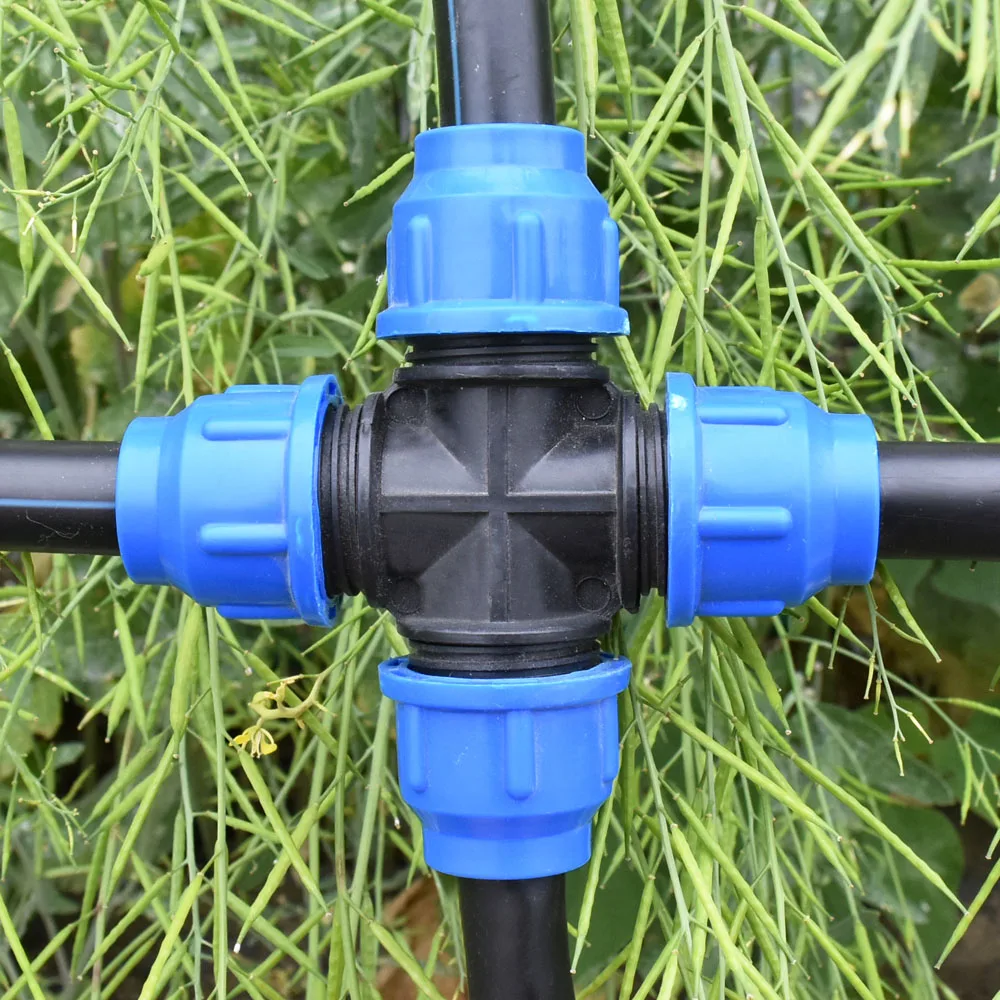 20/25/32/40/50/63mm PVC PE Tube Tap Tee Water Splitter 1/2 3/4 1" 1.25" 1.5" 2" Tee Pipe Ball Valve T-Shaped Connector 1pcs