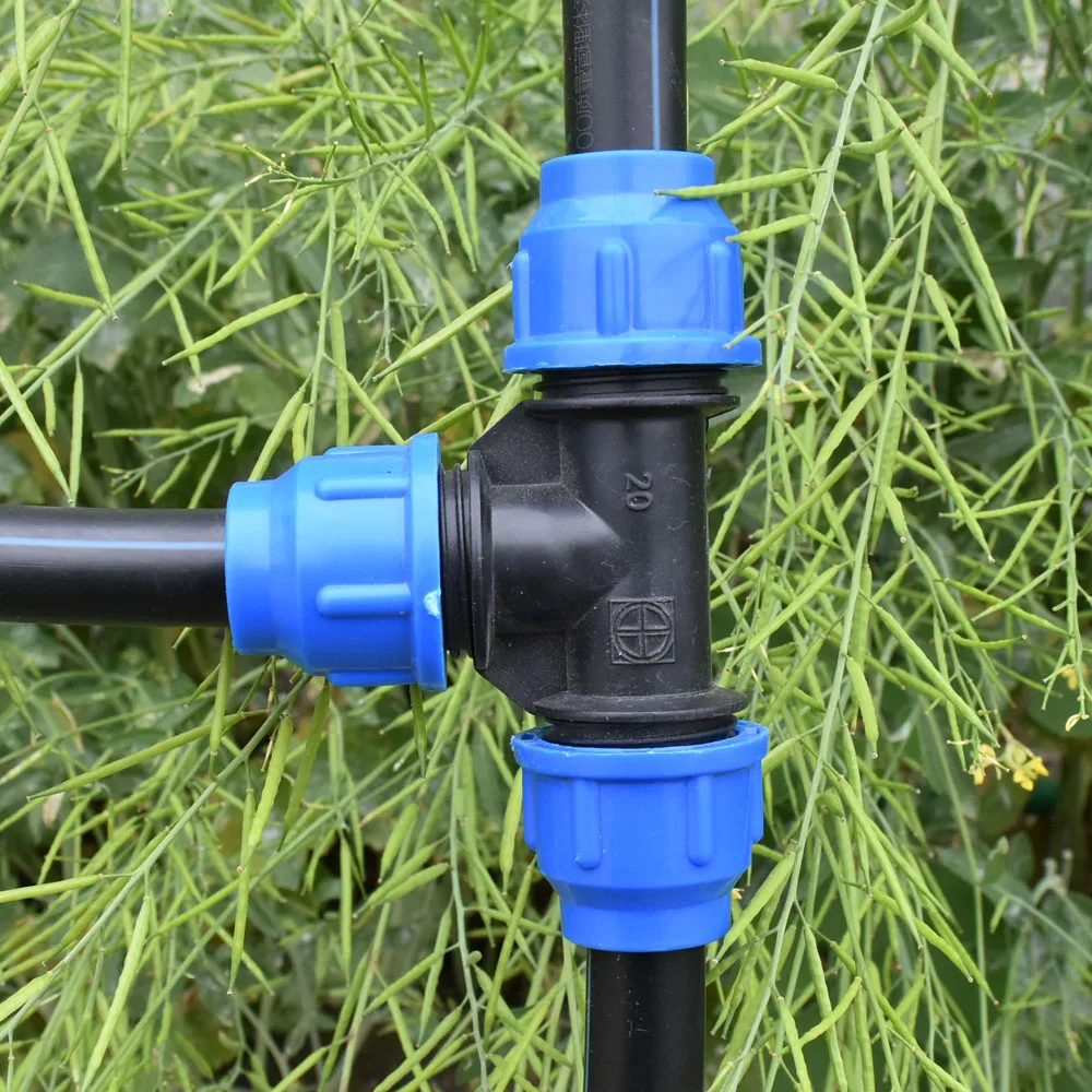20/25/32/40/50/63mm PVC PE Tube Tap Tee Water Splitter 1/2 3/4 1" 1.25" 1.5" 2" Tee Pipe Ball Valve T-Shaped Connector 1pcs