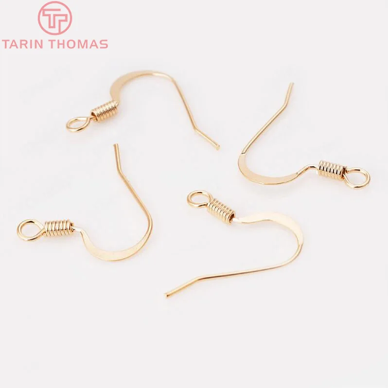 (2239)20PCS Height 16MM 24K Gold Color Plated Brass Earring Hook Diy Jewelry Findings Accessories Wholesale