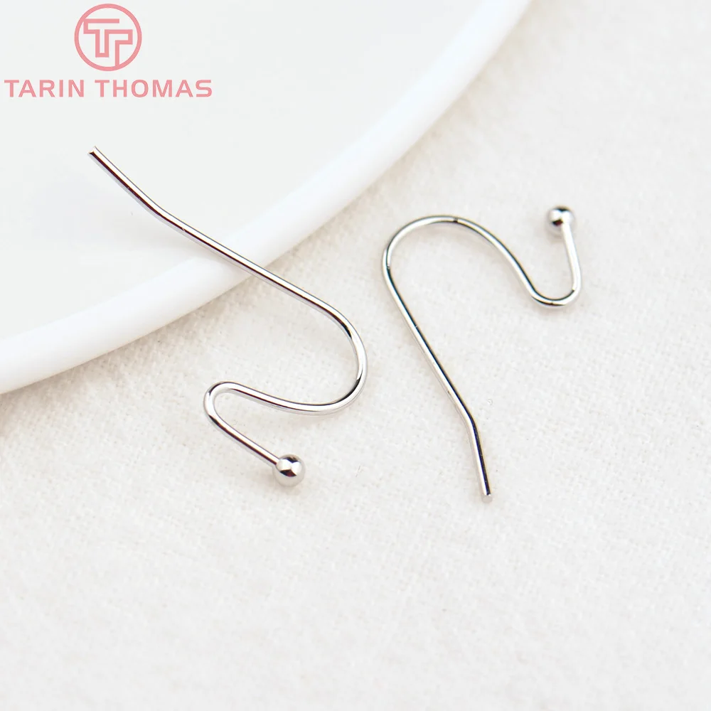 (2239)20PCS Height 16MM 24K Gold Color Plated Brass Earring Hook Diy Jewelry Findings Accessories Wholesale