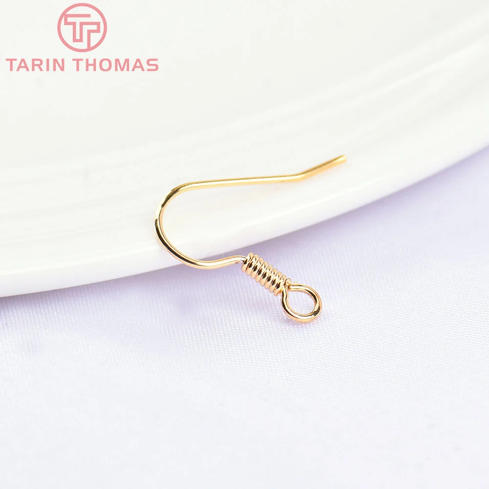 (2239)20PCS Height 16MM 24K Gold Color Plated Brass Earring Hook Diy Jewelry Findings Accessories Wholesale