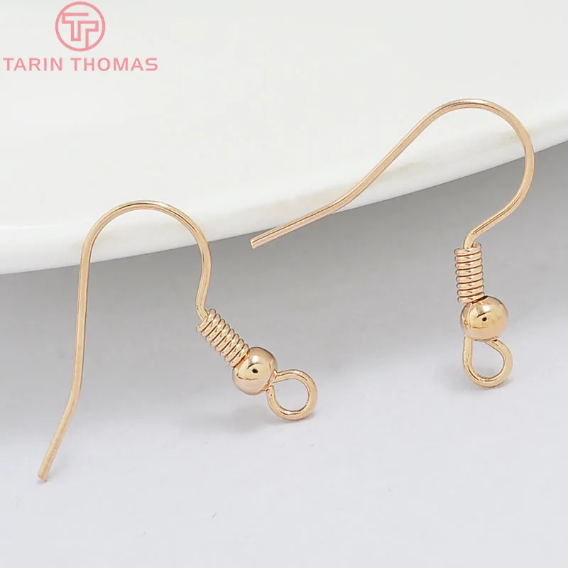 (2239)20PCS Height 16MM 24K Gold Color Plated Brass Earring Hook Diy Jewelry Findings Accessories Wholesale