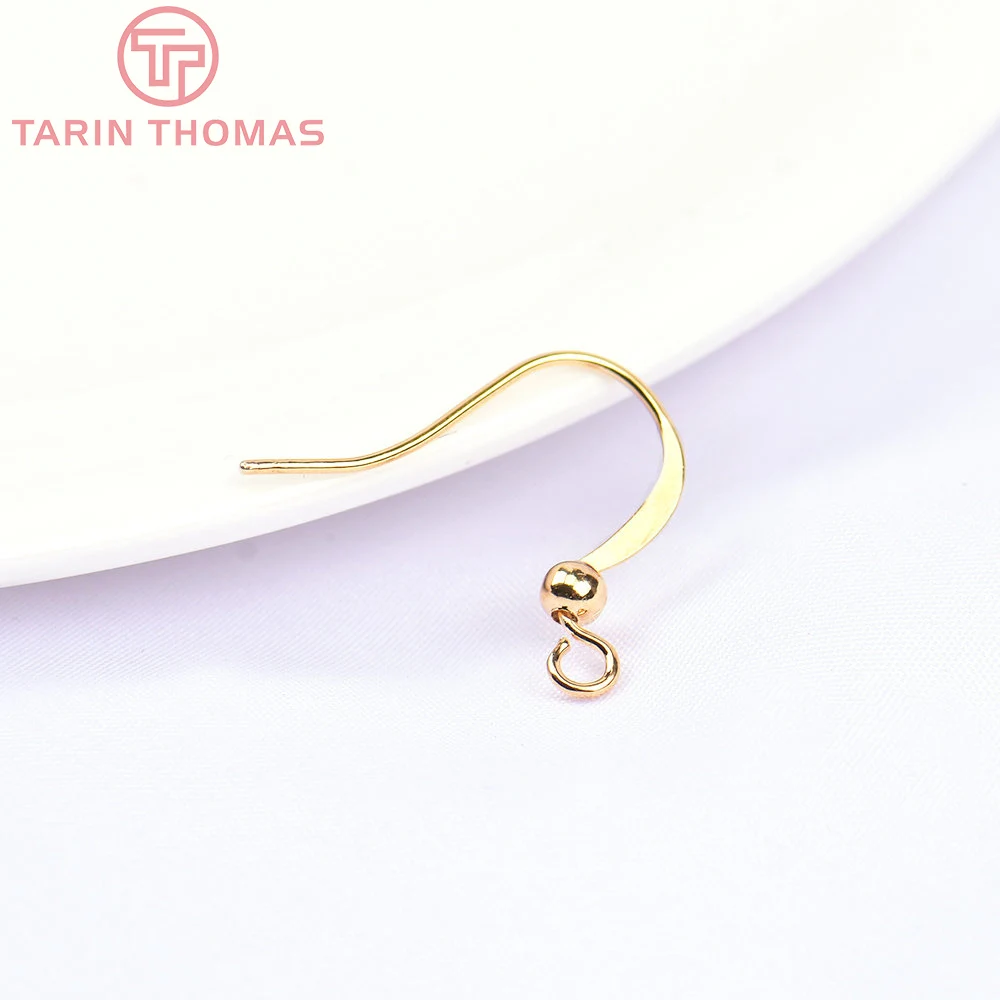 (2239)20PCS Height 16MM 24K Gold Color Plated Brass Earring Hook Diy Jewelry Findings Accessories Wholesale