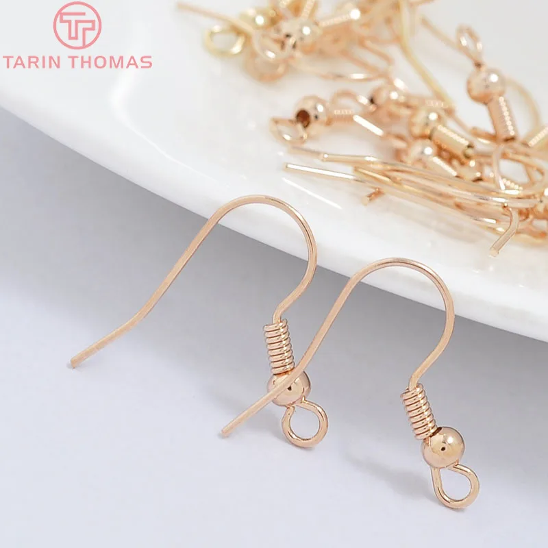 (2239)20PCS Height 16MM 24K Gold Color Plated Brass Earring Hook Diy Jewelry Findings Accessories Wholesale
