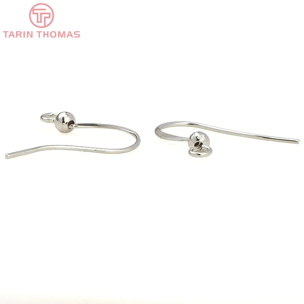(2239)20PCS Height 16MM 24K Gold Color Plated Brass Earring Hook Diy Jewelry Findings Accessories Wholesale
