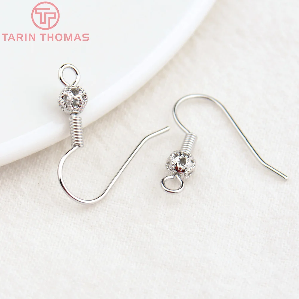 (2239)20PCS Height 16MM 24K Gold Color Plated Brass Earring Hook Diy Jewelry Findings Accessories Wholesale