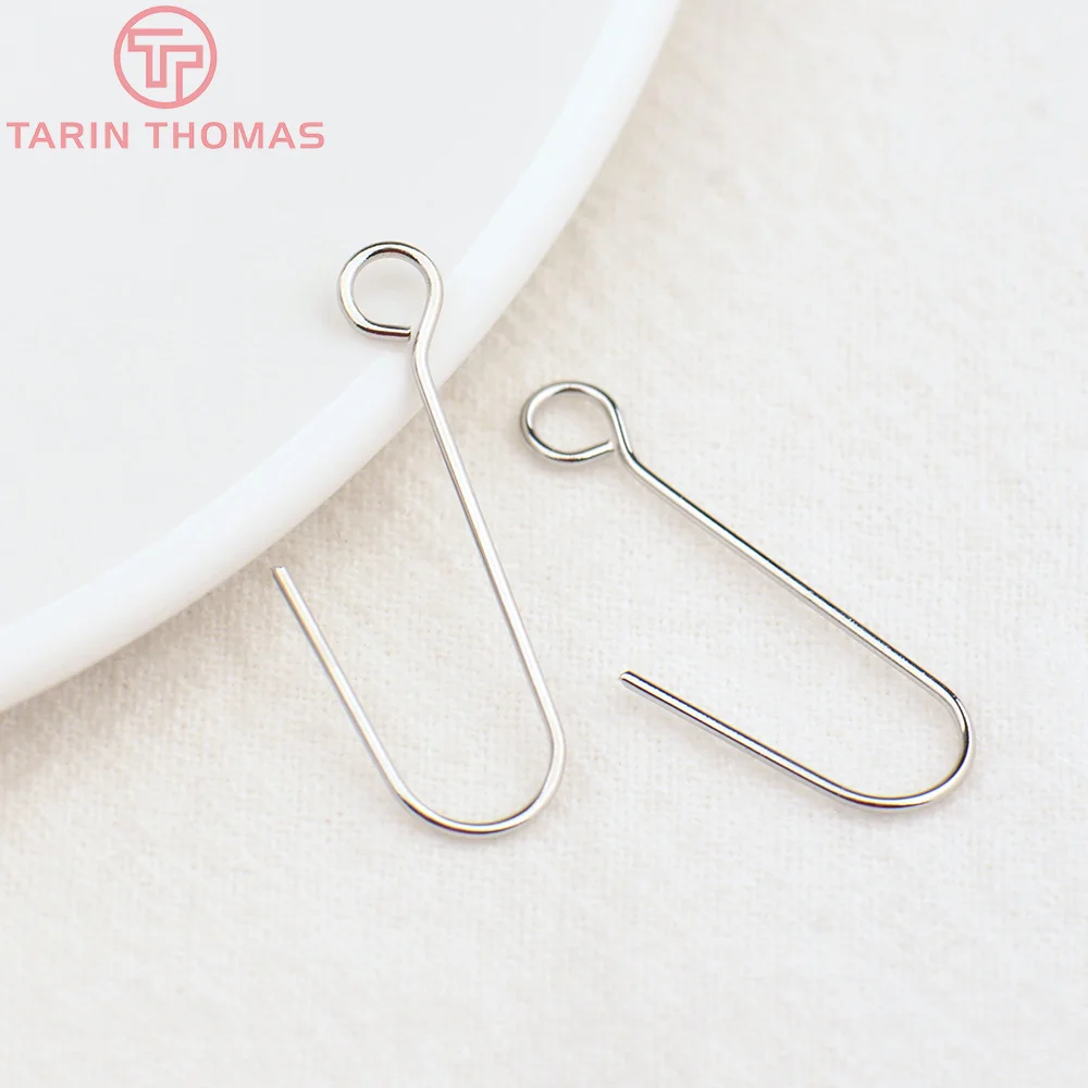 (2239)20PCS Height 16MM 24K Gold Color Plated Brass Earring Hook Diy Jewelry Findings Accessories Wholesale