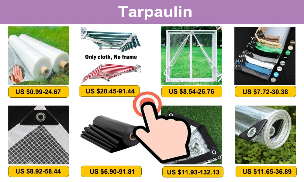 0.33mm Reinforced PE Tarpaulin Cover Rainproof Film for Terrace Balcony Plants Shelter Camp Tent Visible Shade Sails