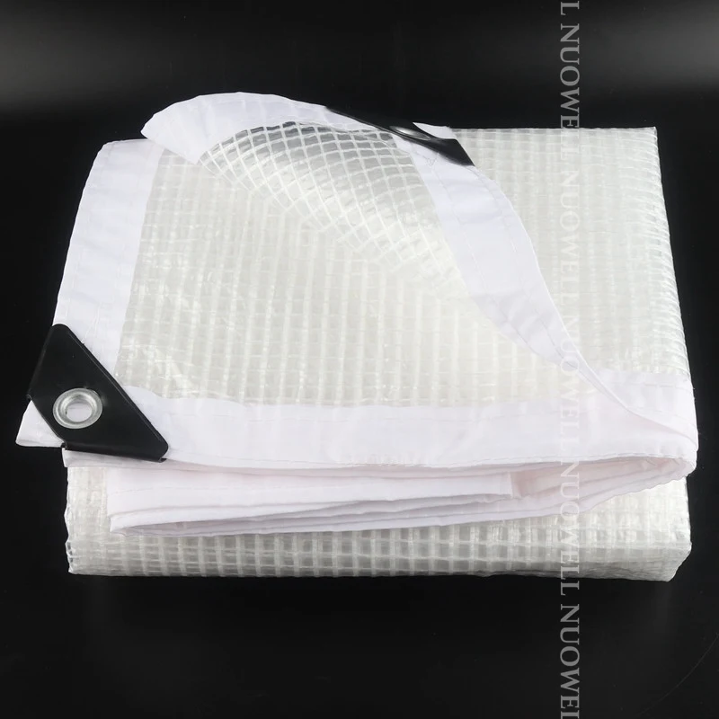0.33mm Reinforced PE Tarpaulin Cover Rainproof Film for Terrace Balcony Plants Shelter Camp Tent Visible Shade Sails