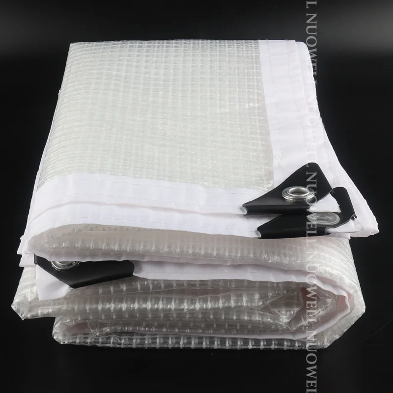 0.33mm Reinforced PE Tarpaulin Cover Rainproof Film for Terrace Balcony Plants Shelter Camp Tent Visible Shade Sails