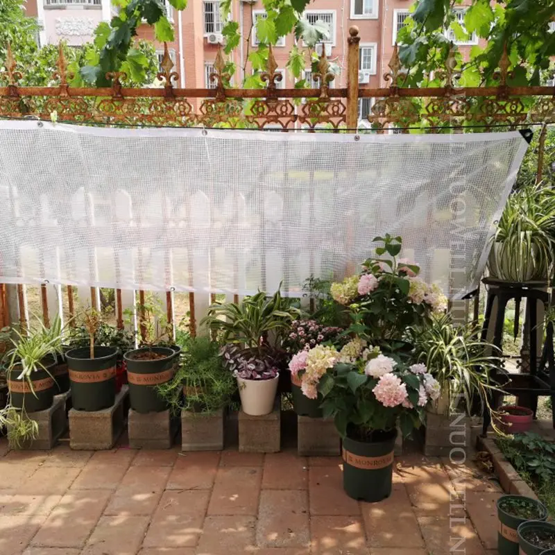 0.33mm Reinforced PE Tarpaulin Cover Rainproof Film for Terrace Balcony Plants Shelter Camp Tent Visible Shade Sails