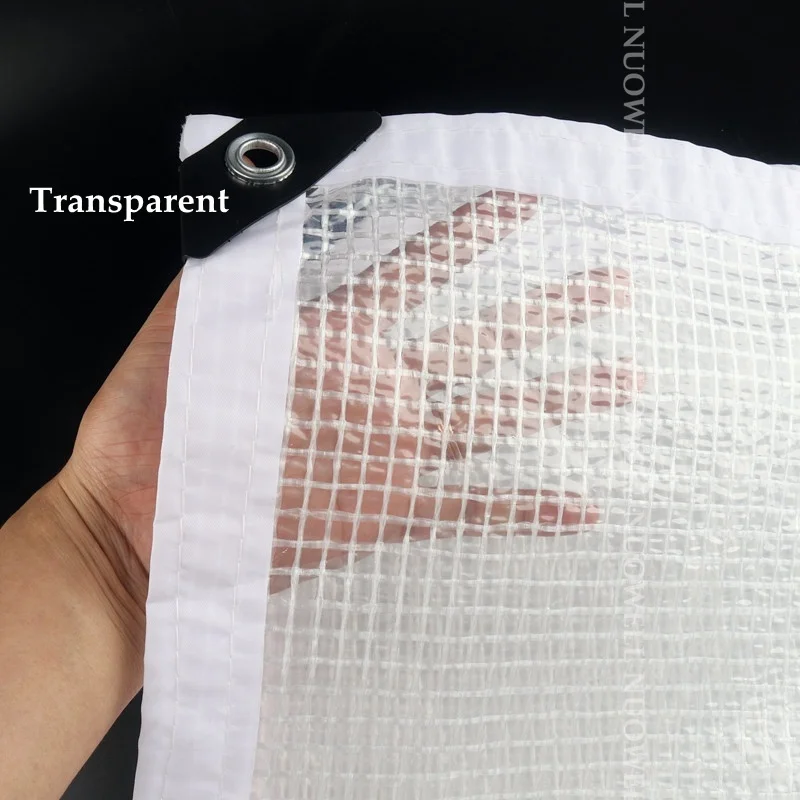 0.33mm Reinforced PE Tarpaulin Cover Rainproof Film for Terrace Balcony Plants Shelter Camp Tent Visible Shade Sails