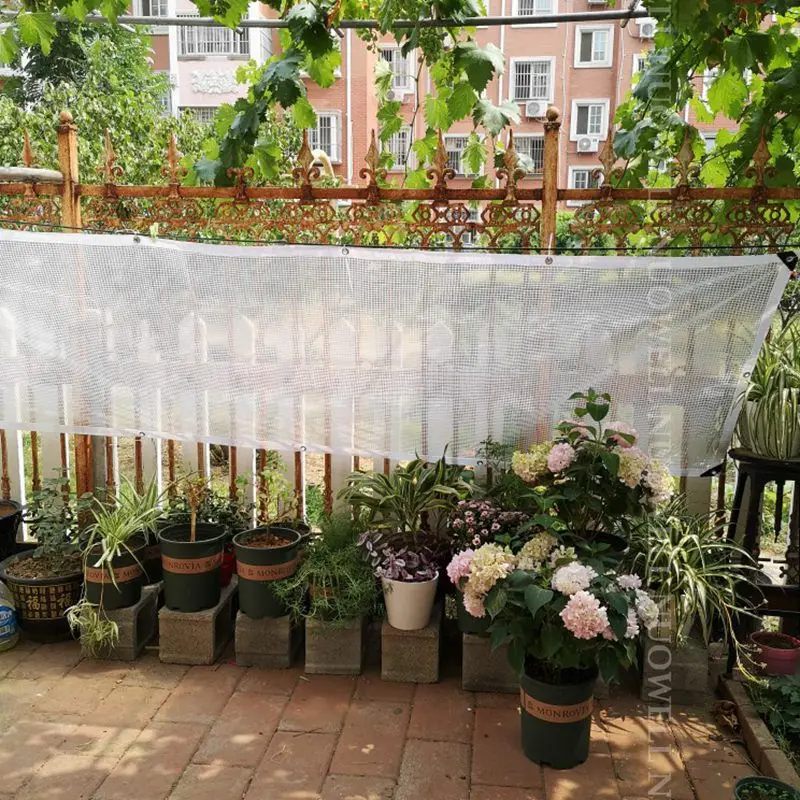 0.33mm Reinforced PE Tarpaulin Cover Rainproof Film for Terrace Balcony Plants Shelter Camp Tent Visible Shade Sails