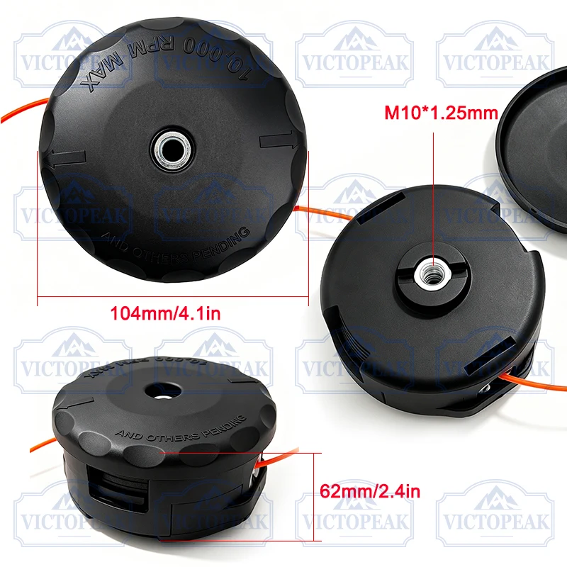 M10*1.25 Trimmer Head Easily Install Rotate Line for Brush Cutter Head Universal Brushhead