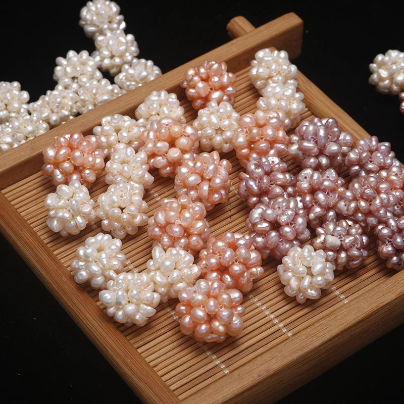 1pc 13-17mm Braided Jewelry Pearl Beads White Purple Baroque Flower Pearl Natural Freshwater Pearl Beads DIY for Necklace Female