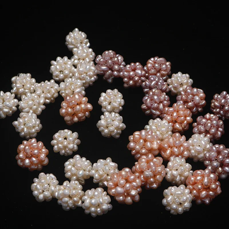 1pc 13-17mm Braided Jewelry Pearl Beads White Purple Baroque Flower Pearl Natural Freshwater Pearl Beads DIY for Necklace Female
